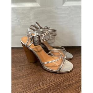 Robert Clergerie Women's Saphir Sandal in Silver Nappa Leather EUR 38